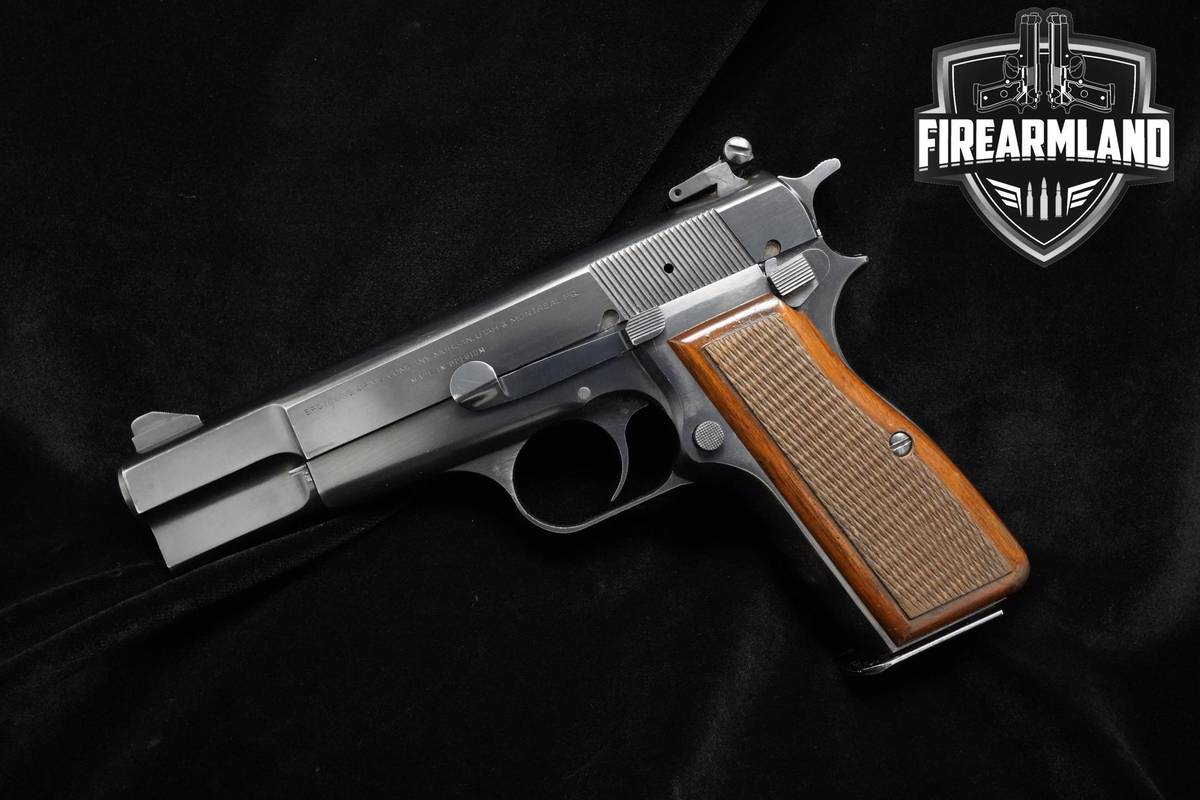 DESIRED 1975 Browning Hi-Power Tangent 9mm 4.75" Blued Browning +PACHMAYRS