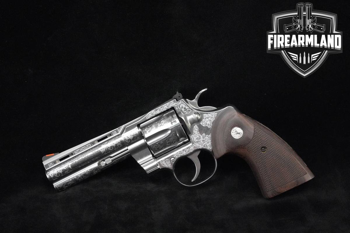 DAVIDSONS Colt Python Engraved 357 Magnum 4.25" Stainless Colt-Python
