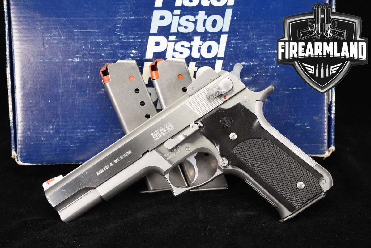 1988 Smith & Wesson Model 645 2nd Gen S&W M645 Stainless +3 MAGS, CASE