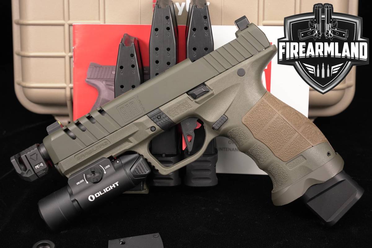 Sarsilmaz SAR SAR9 SOCOM 9mm Optics-Ready Green 9 MC-Q COMP +4 MAGS, OLIGHT