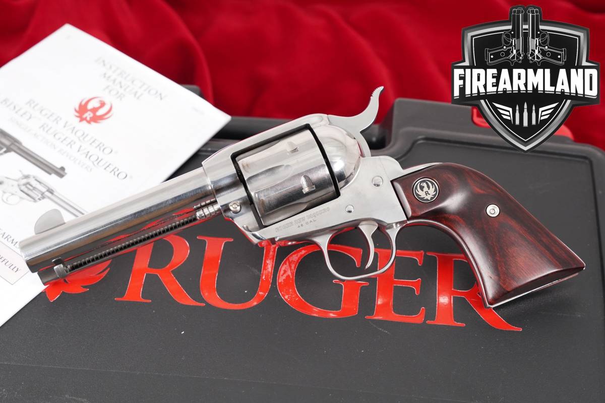 Ruger New Vaquero 45 Colt 4.5" High Polish Stainless +ORIG CASE