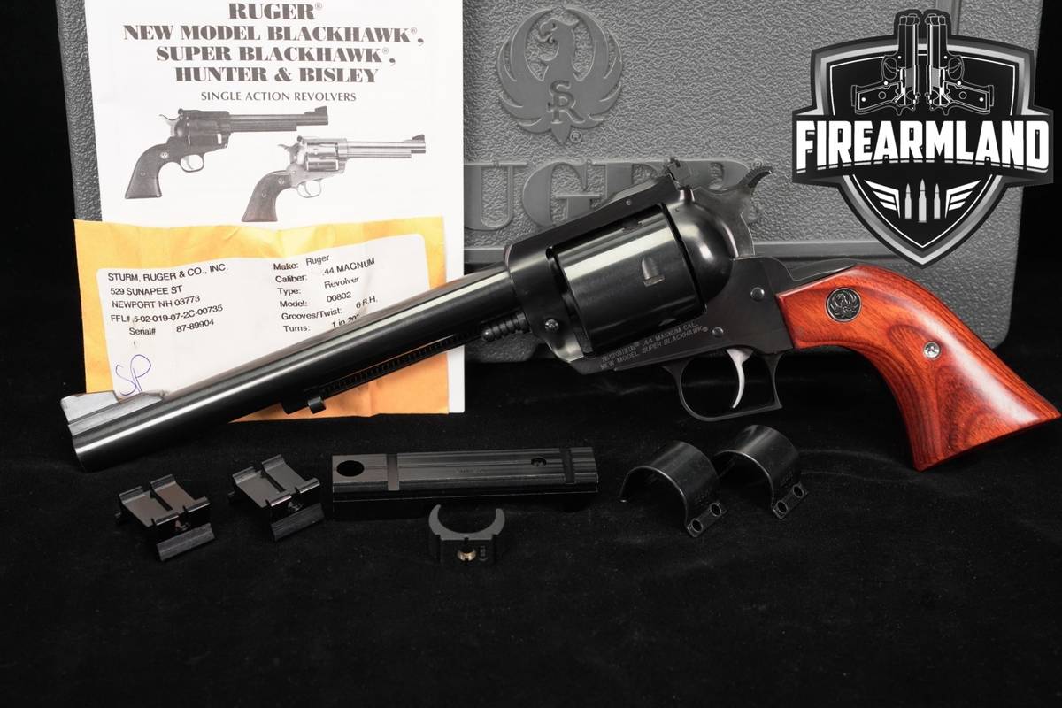 Ruger New Model Super Blackhawk 44 Rem Mag 7.5" Blued Target +ORIG CASE