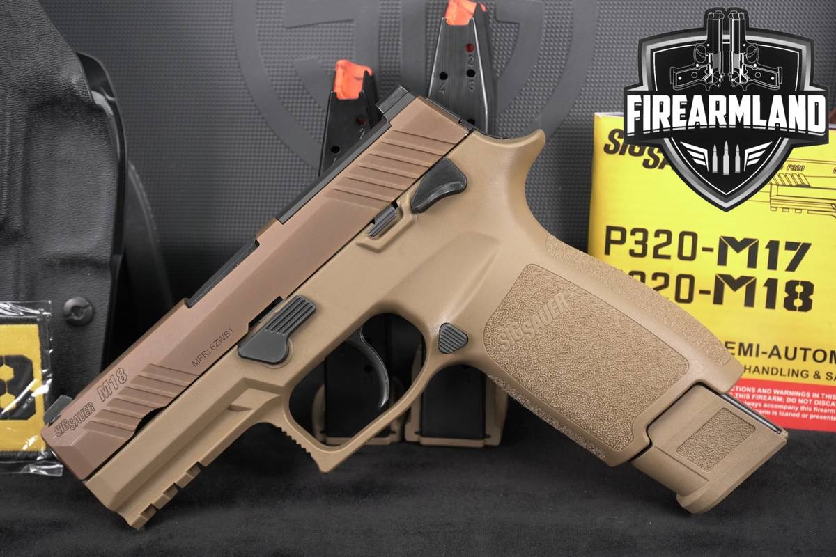 Sig Sauer P320-M18 9mm Optics-Ready Coyote Tan P 320 M 18 +3 MAGS, HOLSTER