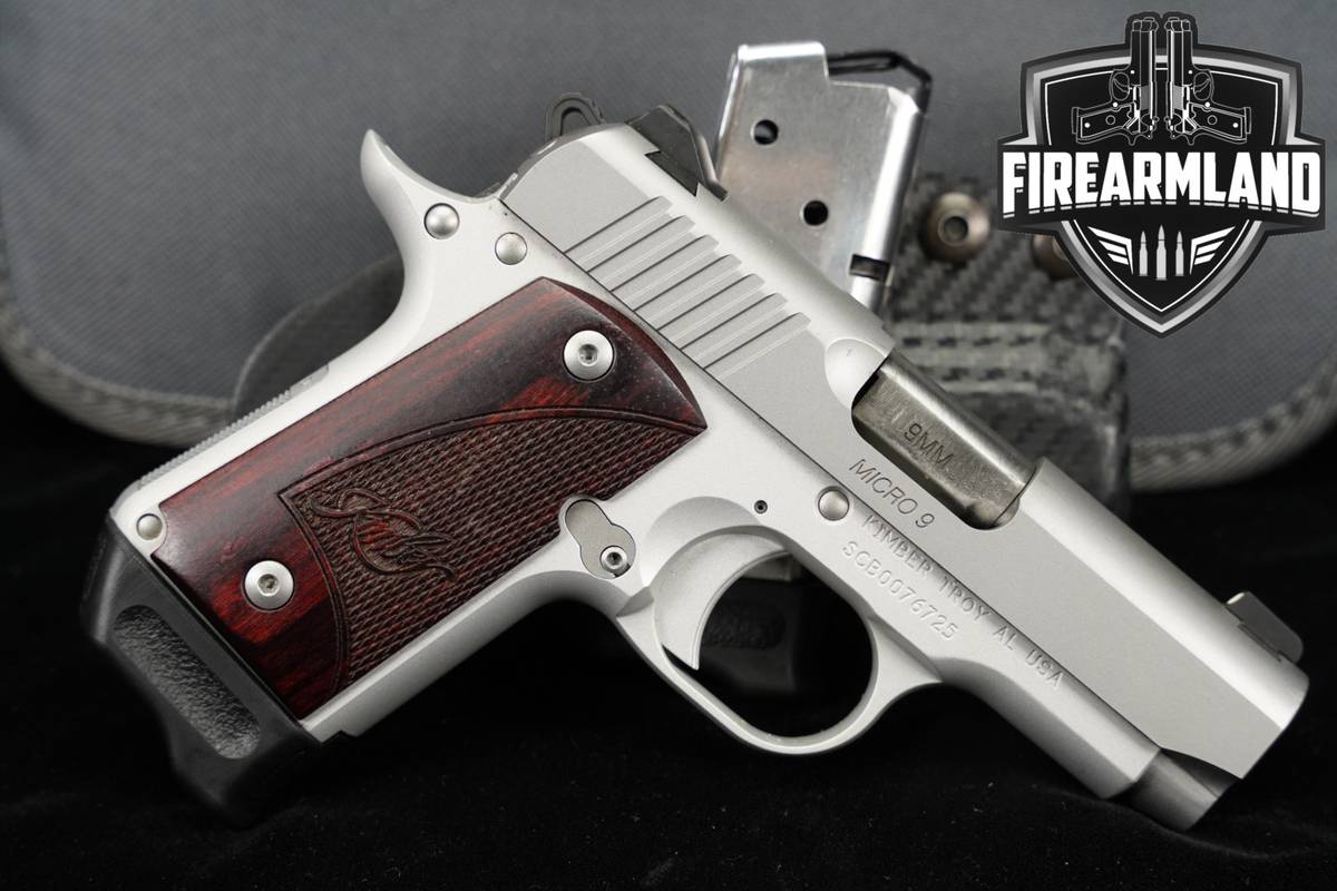 Kimber Micro 9 Stainless Rosewood 9mm 3.15" Micro9 1911 +2 MAGS & ORIG CASE