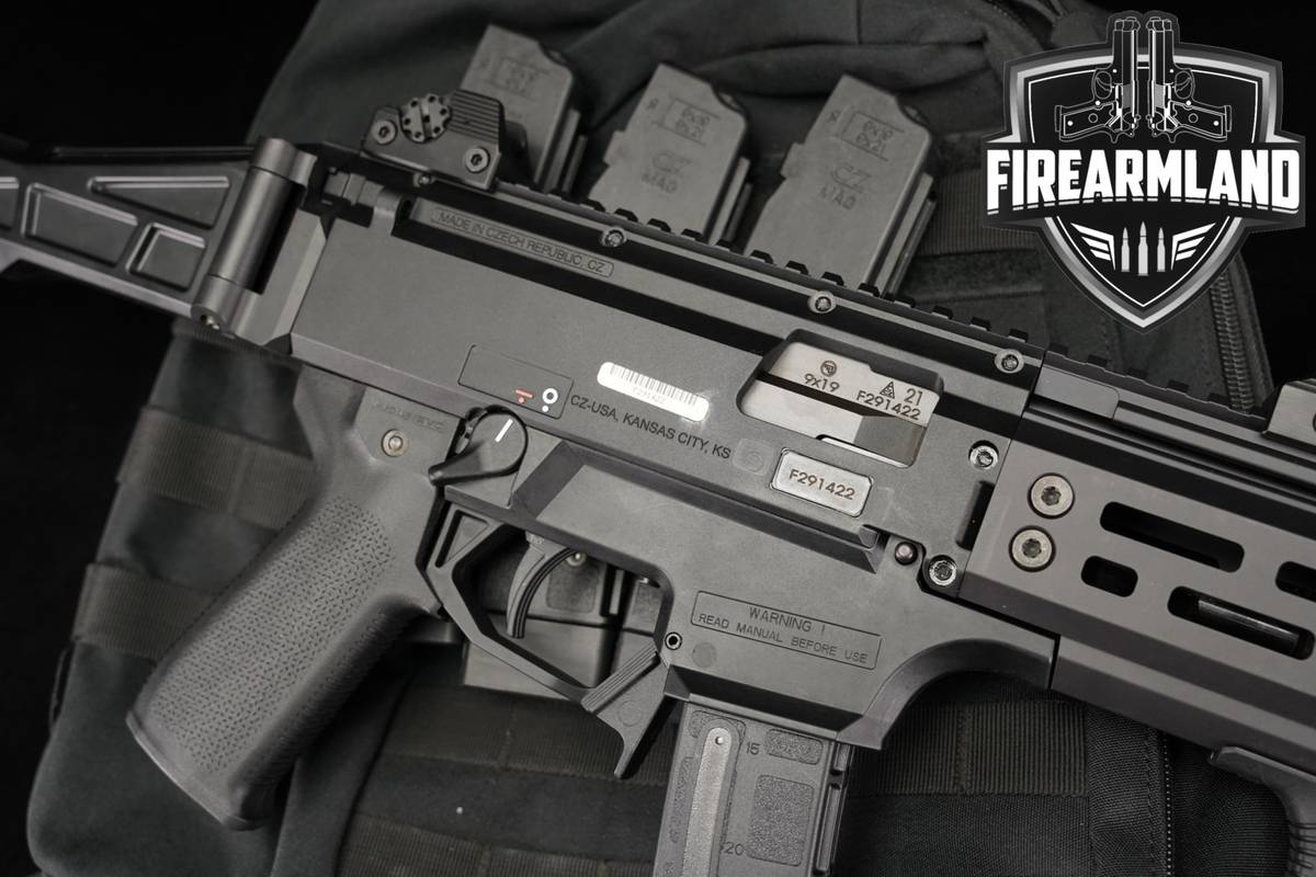 CZ Scorpion EVO 3 S2 Micro 9mm 4.12 SB TAC BRACE +4 MAGS & ORIG CASE