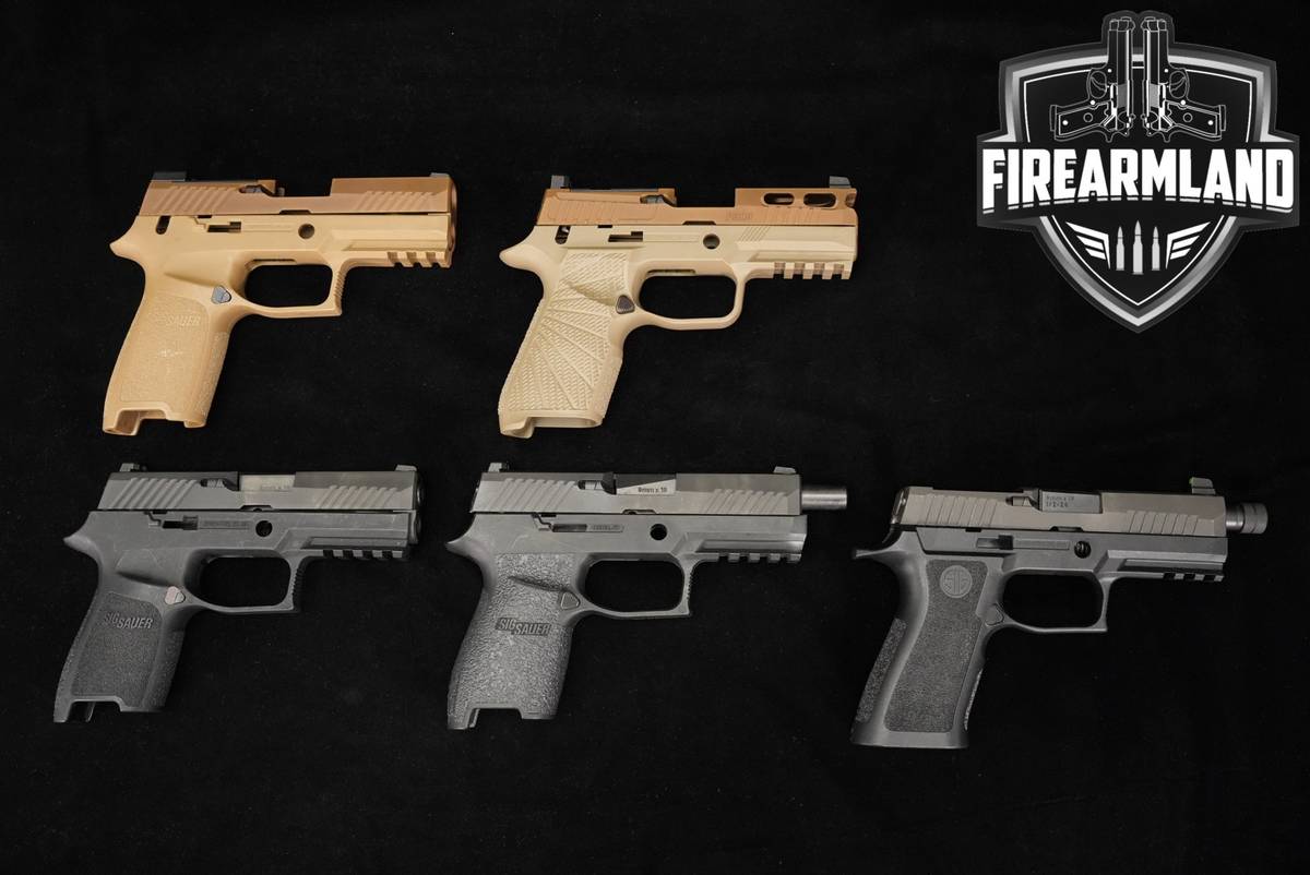 FIVE 5 Sig Sauer P320 Slides & Grip Modules 9mm Luger Parts Kits P-320