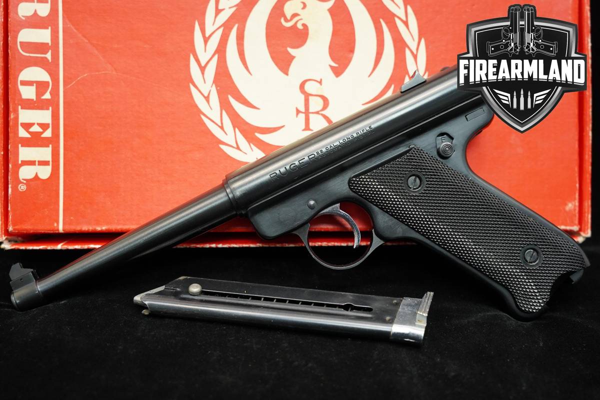 VINTAGE 1975 Ruger Mark I Standard Model 22LR 6" Blued +ORIG BOX & PAPERS
