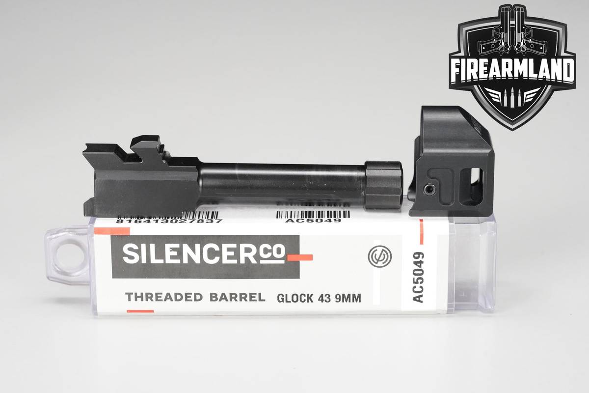SilencerCo Glock 43 Threaded Barrel Harrington Arms Compensator 9mm 43X
