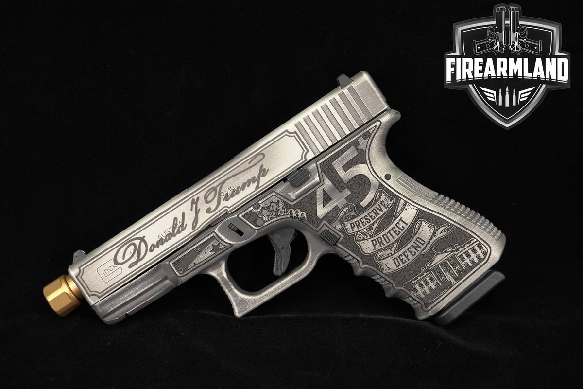 TRUMP LIKE-NEW Glock 19 Gen3 DJT Theme 9-mm G19 Gen 3 Target Pistol +2 MAGS