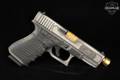 Glock G19 Gen3; Custom Engraved Donald J Trump Theme 9mm Luger Two-Tone Silver/Graphite in Like-New Condition Image 3