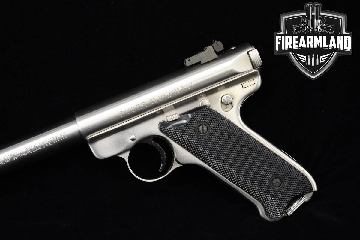 1987 Ruger Mark II Target 22LR 10" Brushed Stainless Ruger MK-2 Mk2