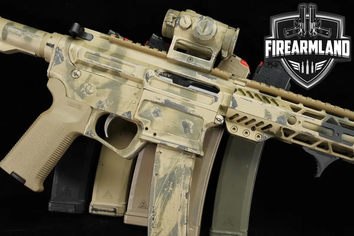 Palmetto State Armory PSA AR-V 9mm AR9 8" Desert Tan Camo +6 MAGS, RED DOT