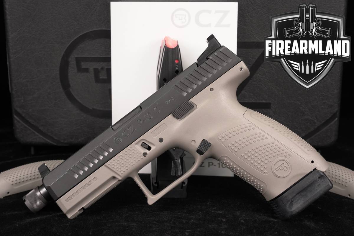 LIKE-NEW CZ P-10 C 9mm 10C P10 Two-Tone Urban Grey THREADED +2 MAGS