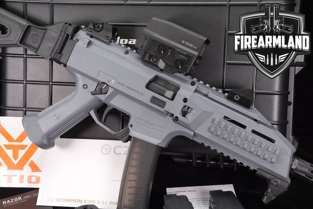 CZ Scorpion EVO 3 S1 9mm THREADED EVO3 +THREE MAGS, VORTEX RAZOR OPTICS