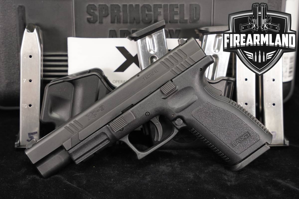 Springfield Armory XD-9 Tactical 9mm 5" XD9 +6 MAGS, ORIG CASE & HOLSTER