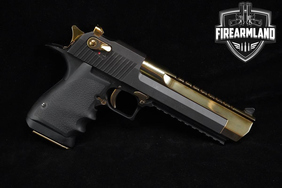 Magnum Research Desert Eagle Mark XIX 50-AE 6" Mk-19 24K Gold Plated/Black