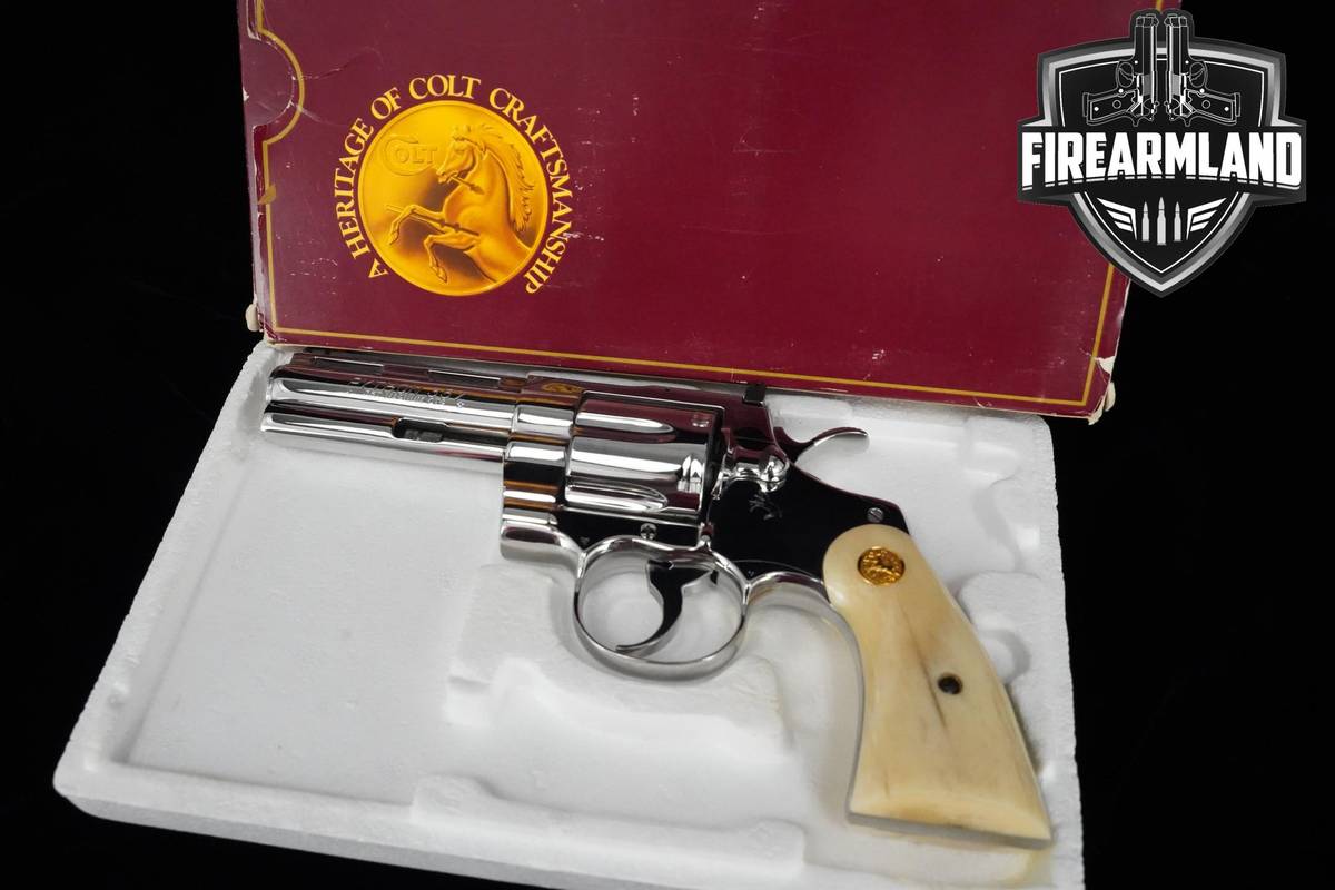 UNFIRED 1988 Colt Python 357 Antler Grips 4" Bright Stainless Colt-Python