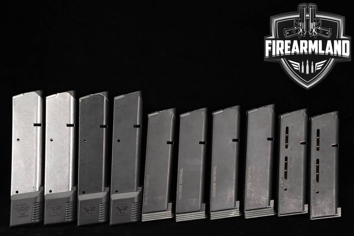 TEN (10) Wilson Combat (WC) 1911 8/10 Round Magazines .45 ACP Mags