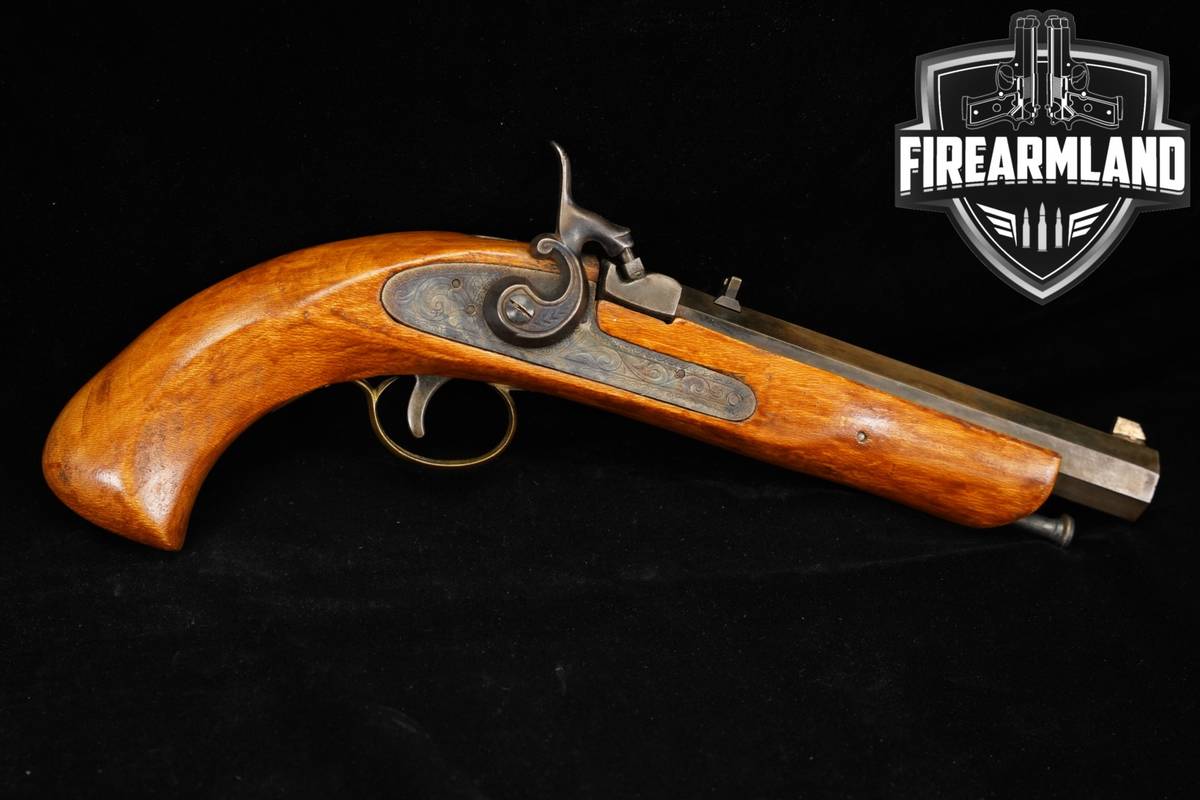 Jukar Kentucky Pistol Percussion 45 Caliber 6" Blued & Hardwood OCTAGON