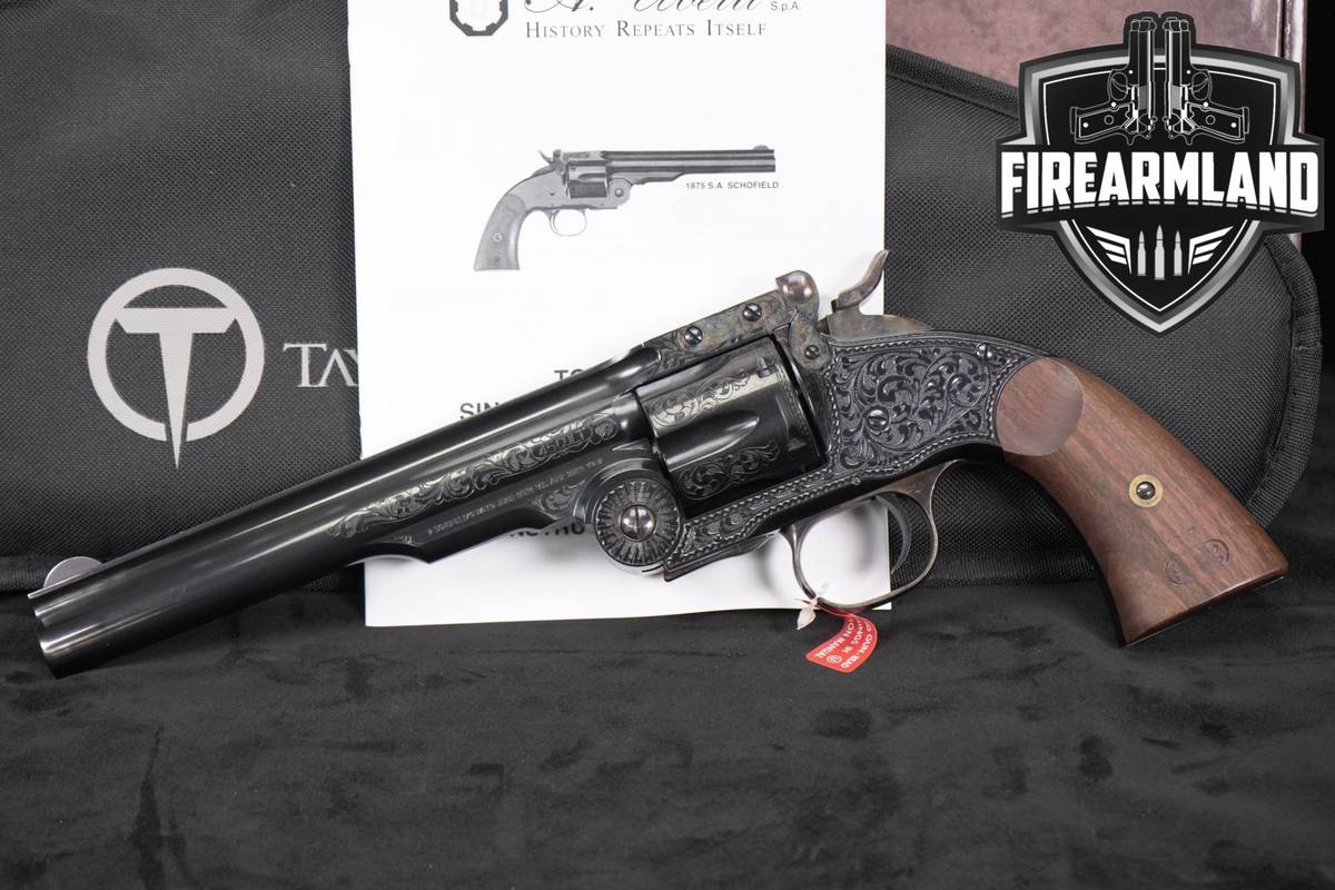 A Uberti 1875 Schofield Deluxe Engraved 45 Colt 7" FULL SCROLL ENGRAVING