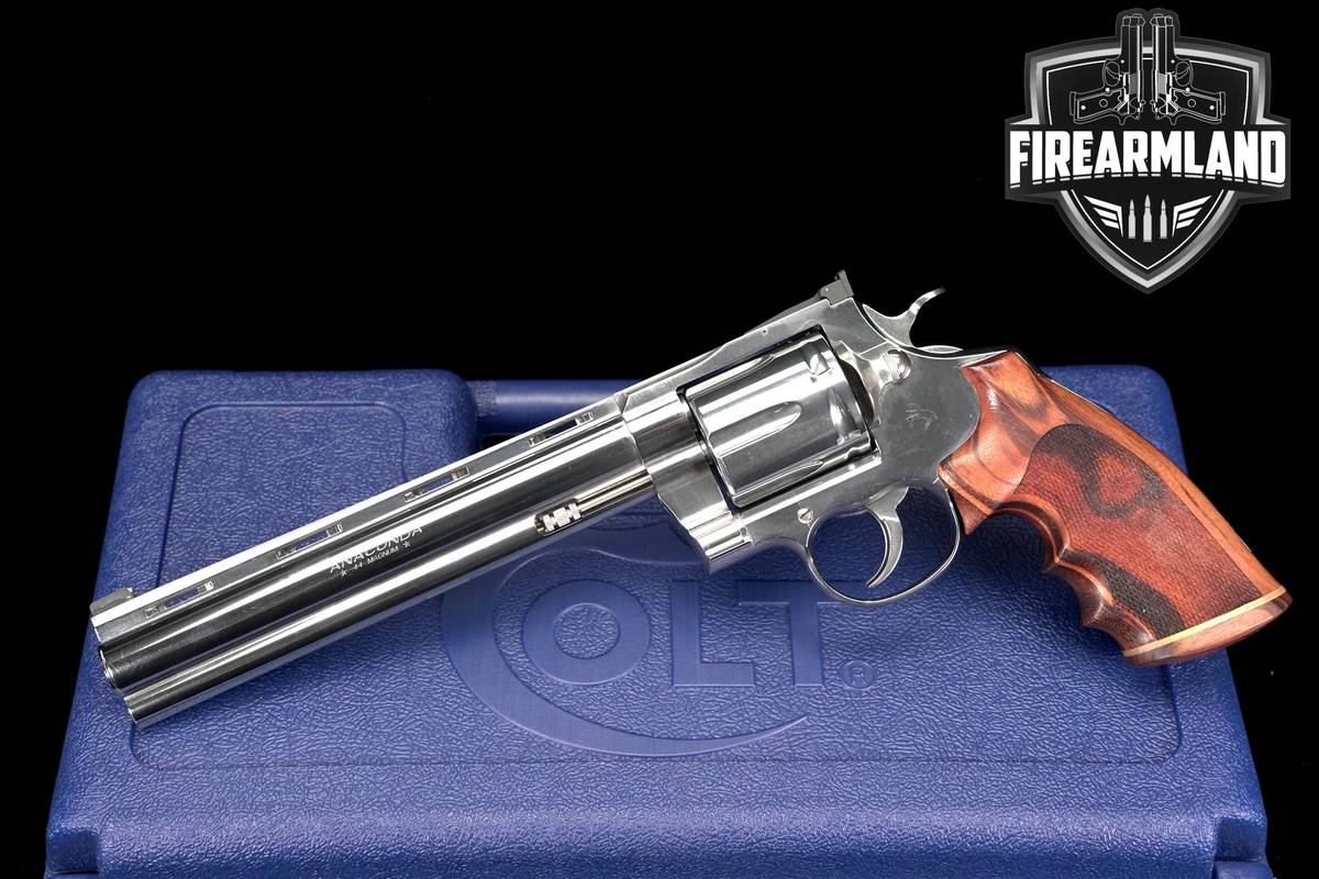 Colt Anaconda 44 Rem Mag 8" High Polish Stainless +ORIG CASE