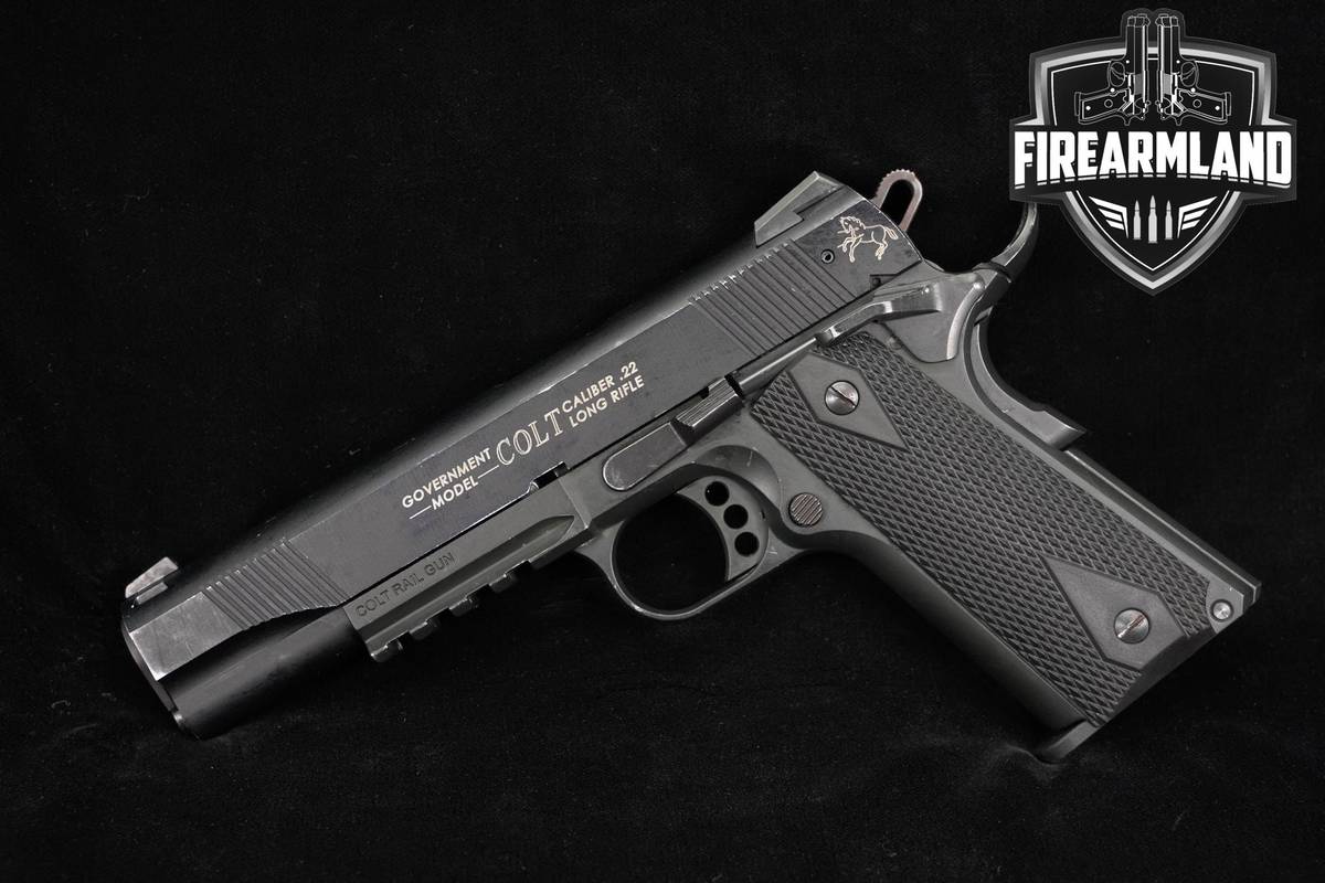 Walther Colt 1911-22 Rail Gun Government Model 22LR 5" +ORIG CASE