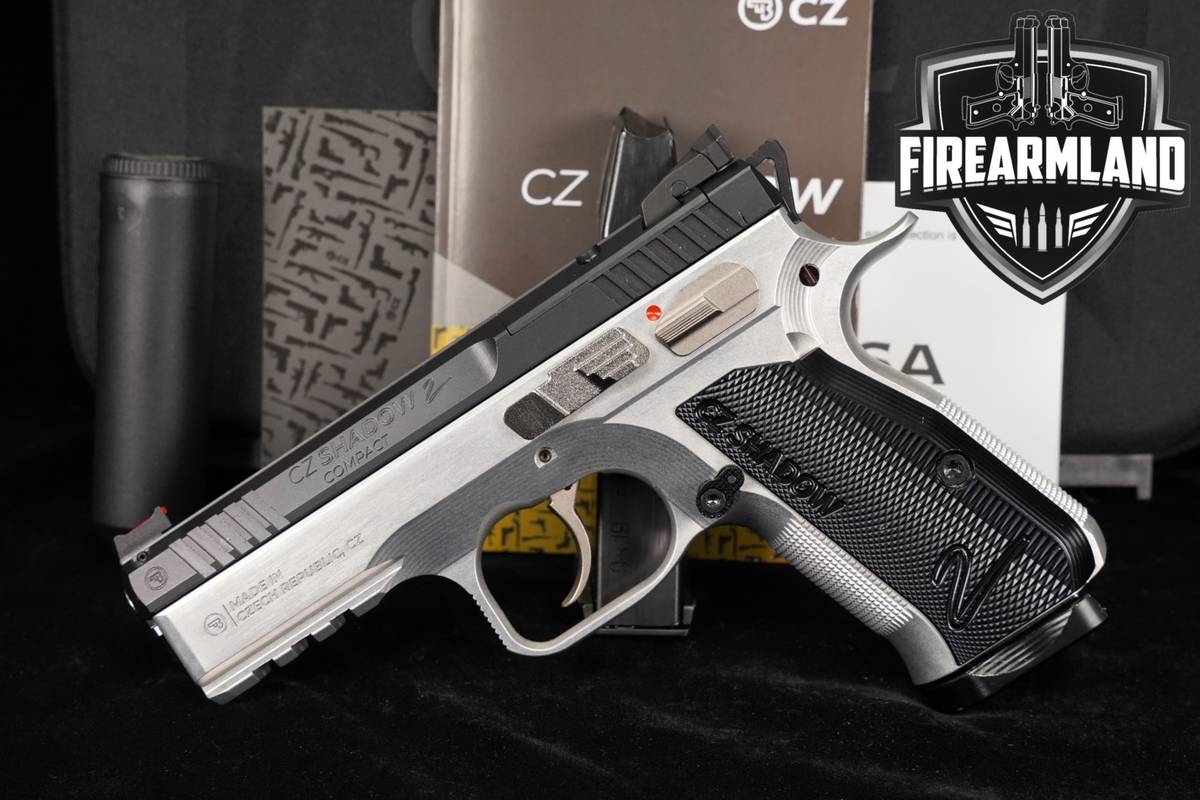 CZ Shadow 2 Compact Optics-Ready 9mm Shadow2 Silver +TWO MAGS & ORIG CASE