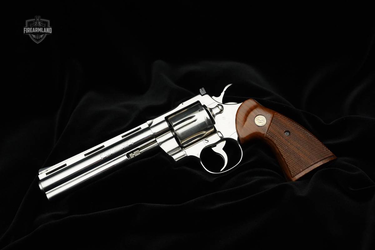RARE 1979 Nickel Colt Python 6" 357 Mag Colt 357 Magnum Python Revolver 357