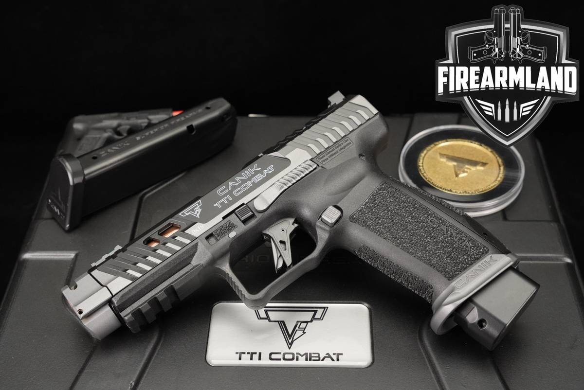 Canik TTI Combat Smoke 9mm Optics-Ready COMP +2 MAGS, ORIG CASE & HOLSTER