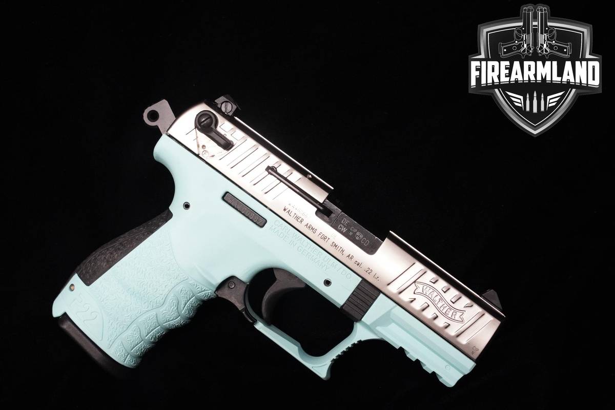 Walther P22 CA Angel Blue 22LR 3.42" Nickel Finish Walther-P22 P-22 +2 MAGS