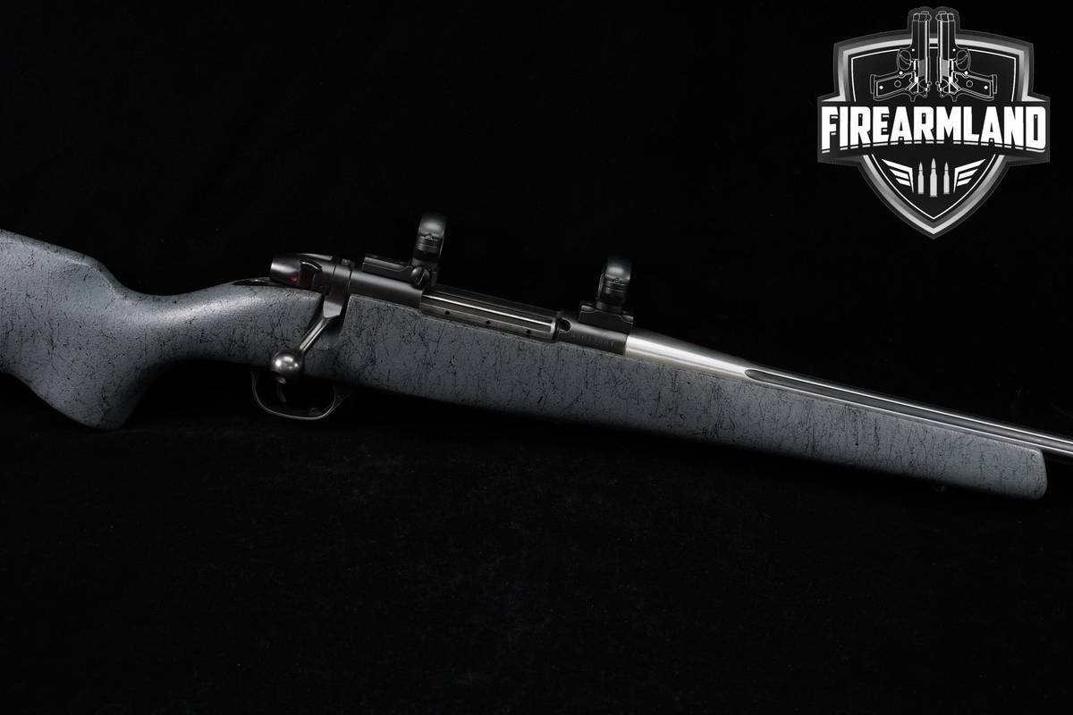 Weatherby Mark V Accumark 280 Rem 24" Stainless Fluted & Gray Spiderweb
