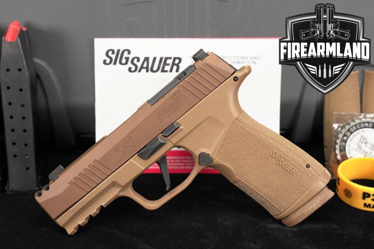 Sig Sauer P365-XMACRO COMP 9mm 3.7 Coyote Tan P 365 +3 MAGS & ORIG CASE