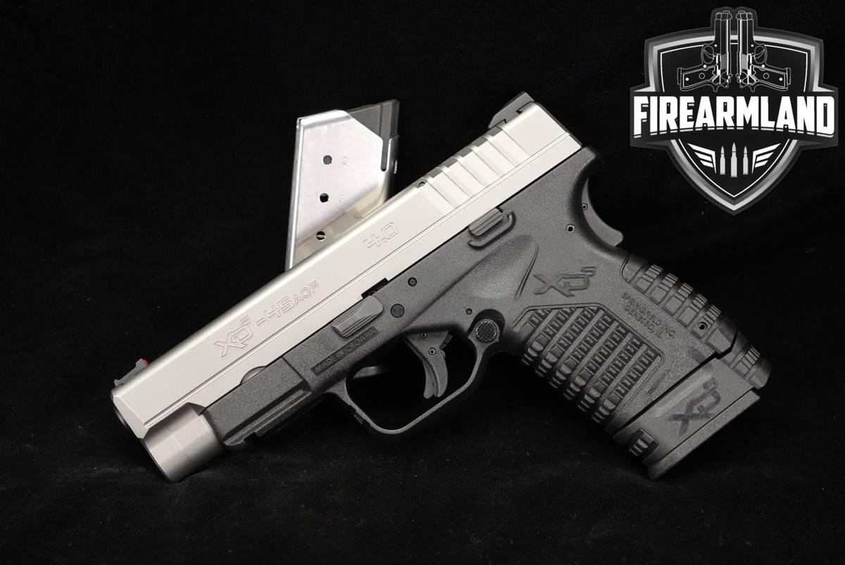 Springfield Armory XD-S 4.0 45 ACP 4" Two-Tone Black & Silver XD45 +2 MAGS