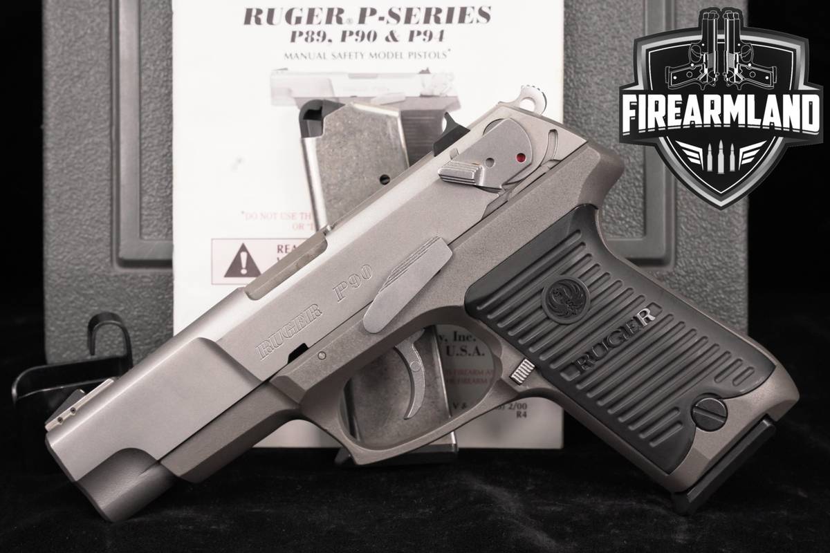 Ruger P90 45 ACP 4.5" Two-Tone Stainless P-90 +2 MAGS & ORIG CASE