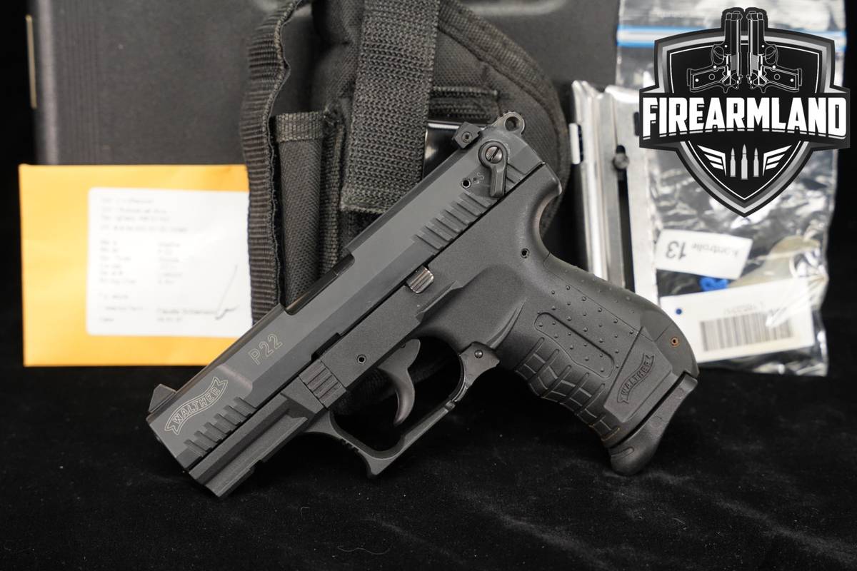 Walther P22 22LR 3.42" P 22 +2 MAGS, ORIG CASE & HOLSTER
