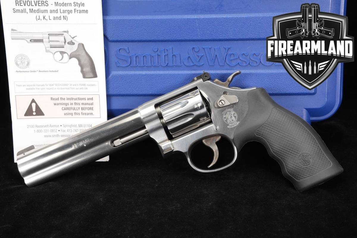 Smith & Wesson Model 648-2 S&W 22 WMR 6" Satin Stainless +ORIG CASE