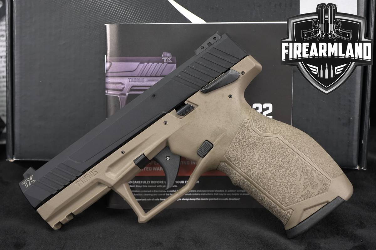 Taurus TX-22 22LR Two-Tone Black & FDE TX22 THREADED +ORIG BOX & HOLSTER