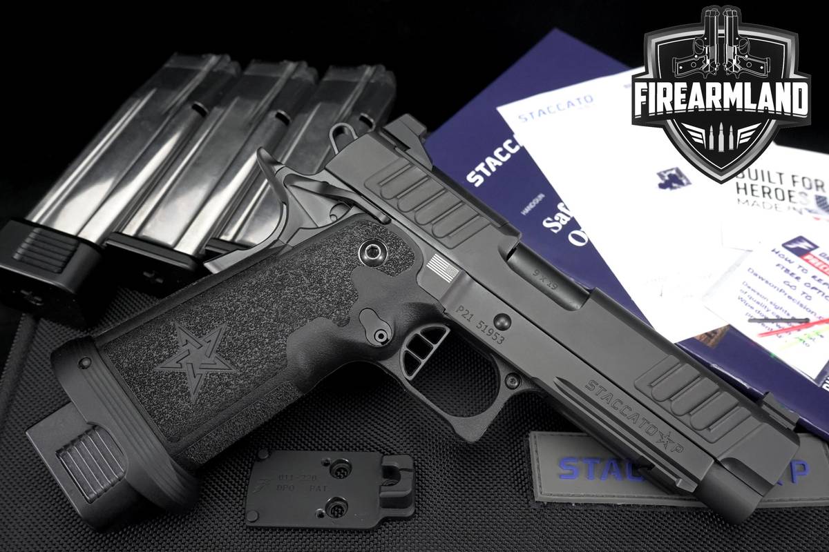 Staccato STI P DPO 9mm 1911 2011 4.4" Black DLC +4 MAGS & ORIG CASE