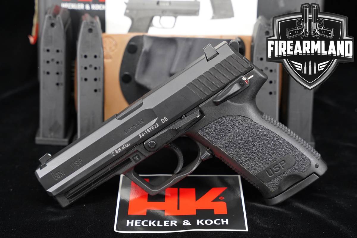 Heckler & Koch H&K HK USP9 V1 9mm 4.25" USP-9 +5 MAGS, ORIG CASE & HOLSTER