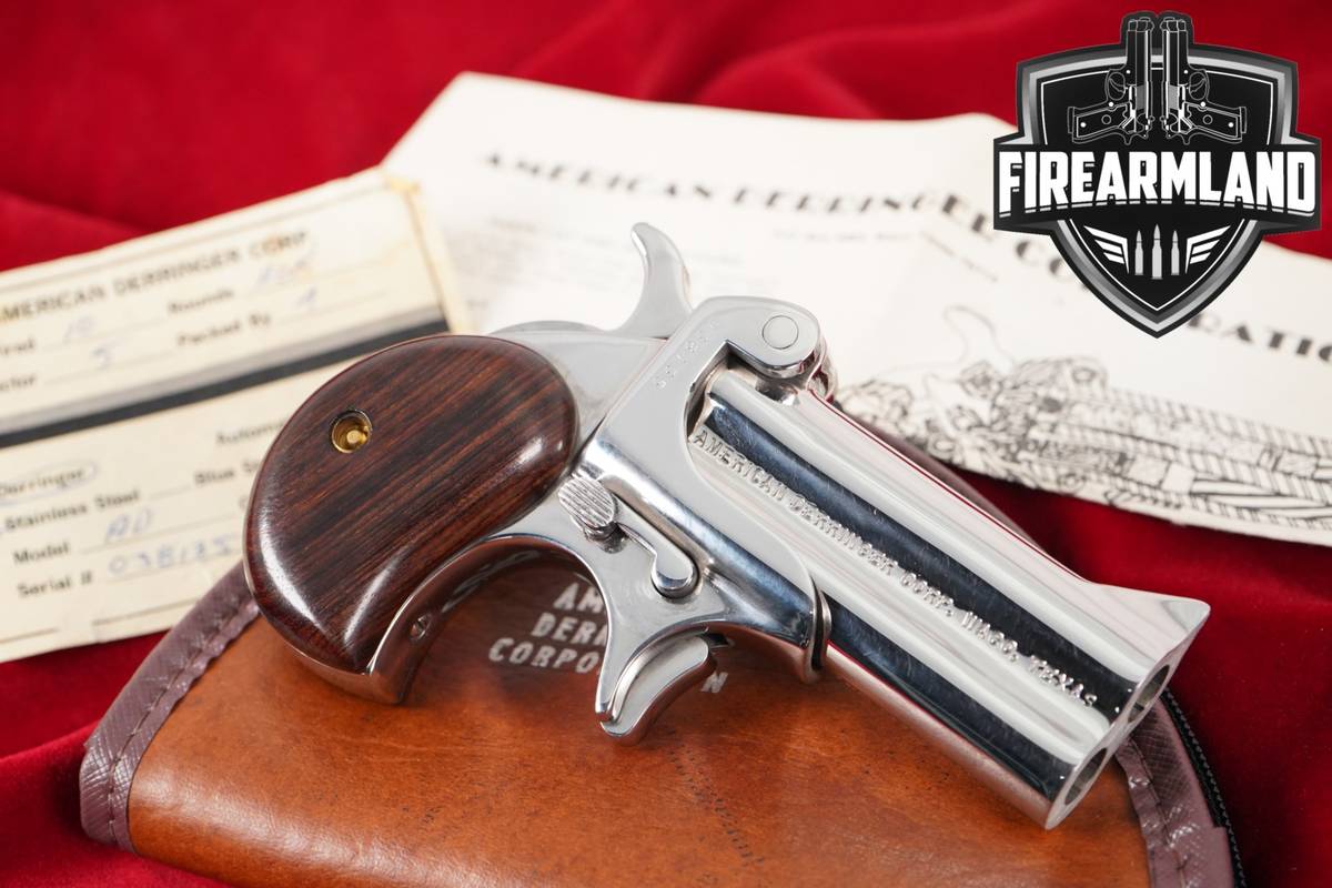 American Derringer Model 4 357 Maximum 3" High Polish Stainless M4 +CASE