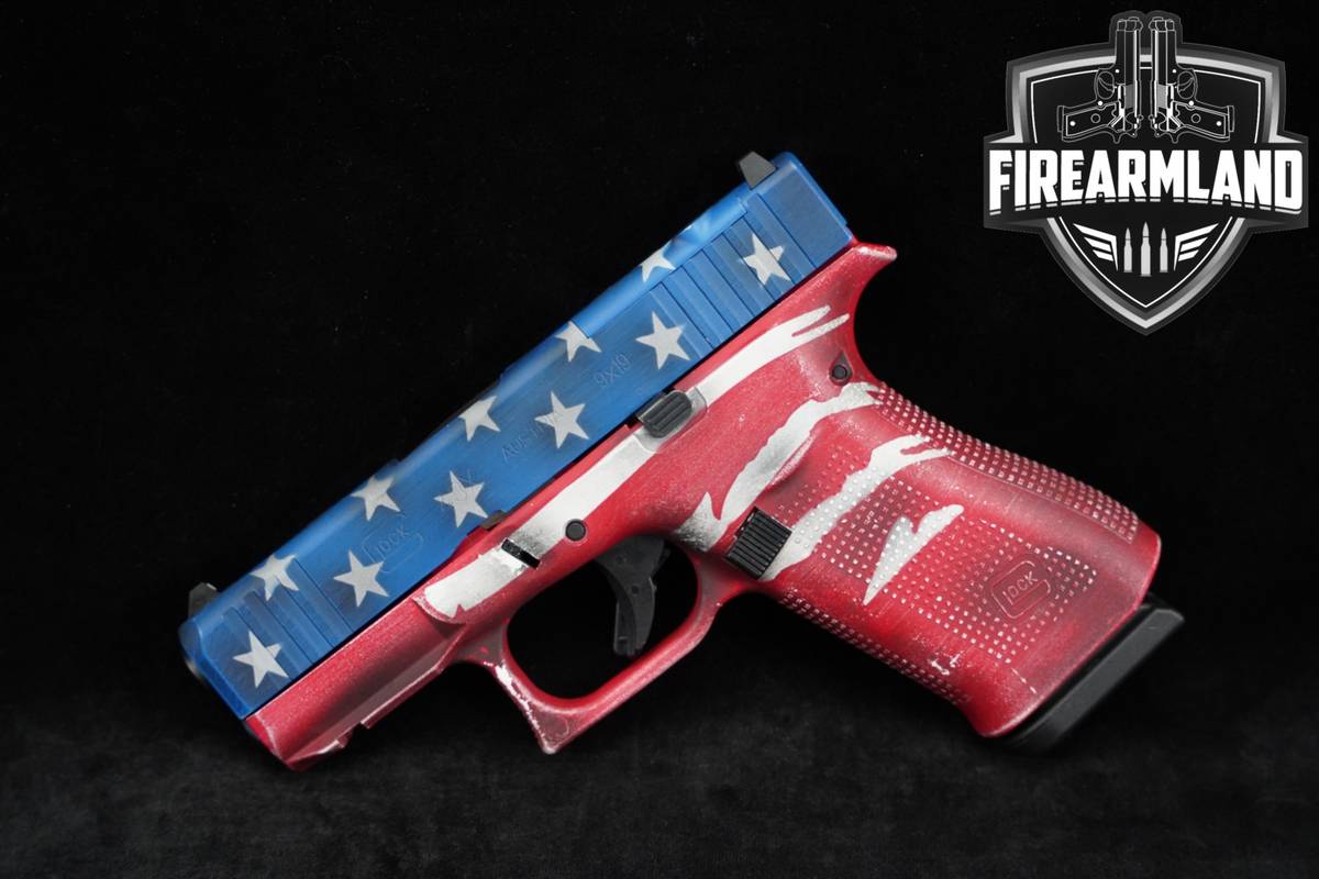 USA! Glock 43X MOS 9mm 3.41" American Flag G43X +4 MAGS & HOLSTER