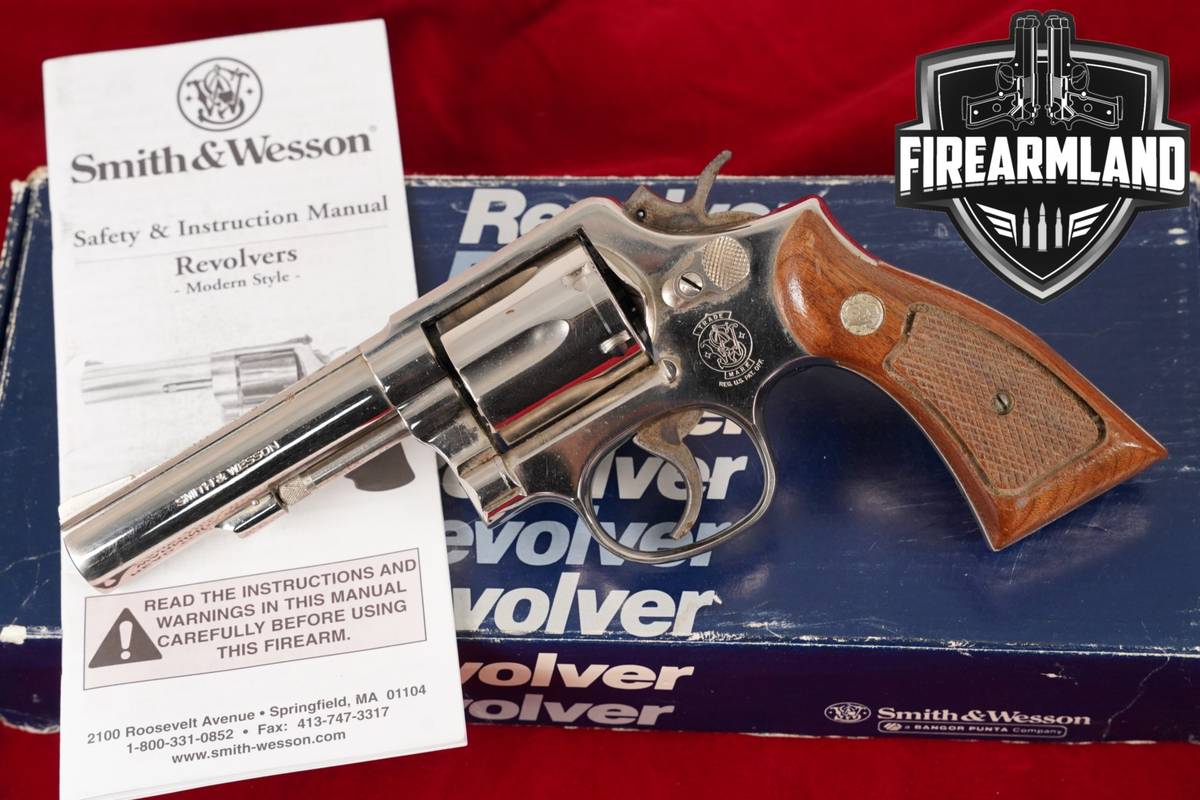 1982 Smith & Wesson Model 13-3 S&W 357 Magnum 4" Bright Nickel +ORIG BOX