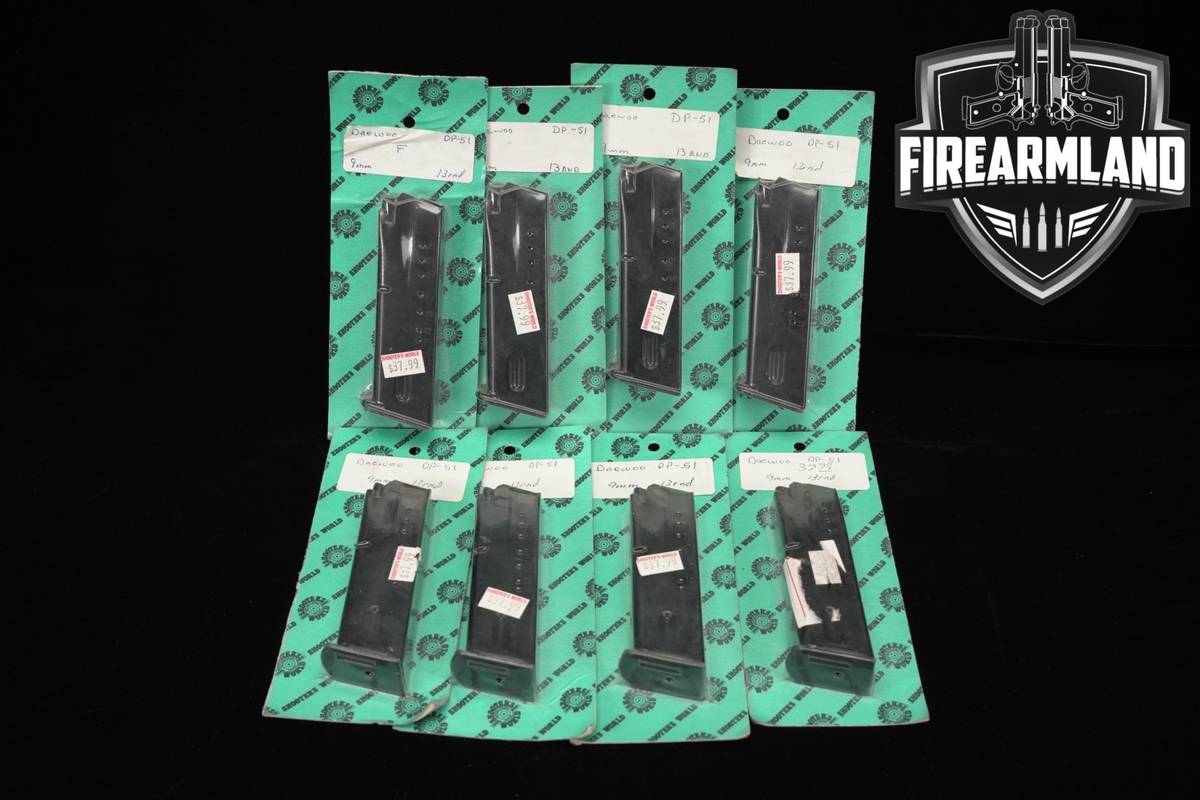 EIGHT (8) Daewoo DP-51 13-Round Magazines DP51
