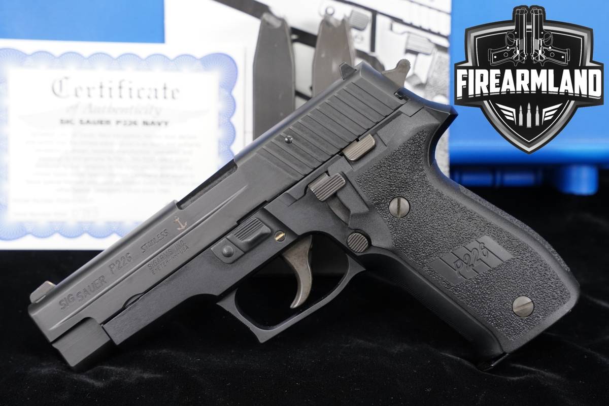 Sig Sauer P226 Navy 9mm 4.4" Two-Tone Stainless P-226 +3 MAGS & ORIG CASE
