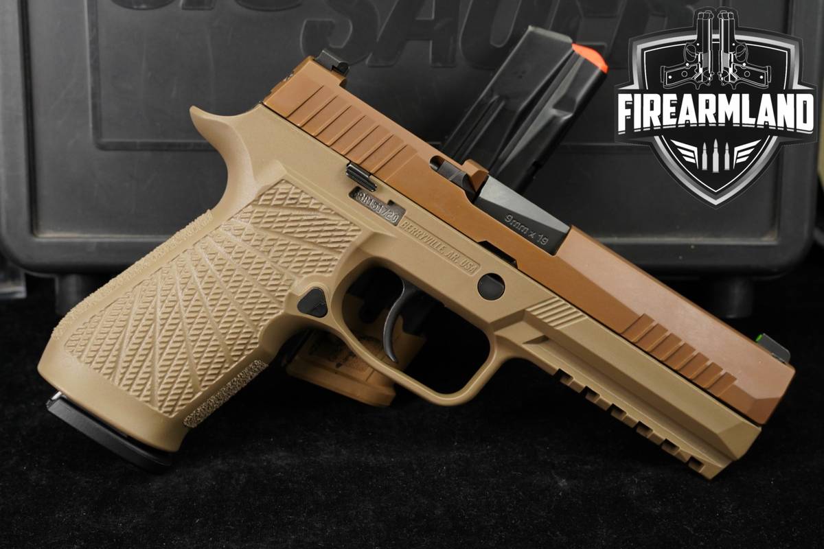 Sig Sauer P320 9mm 4.7" Tan P 320 +2 MAGS, ORIG CASE, HOLSTER, OG GRIP