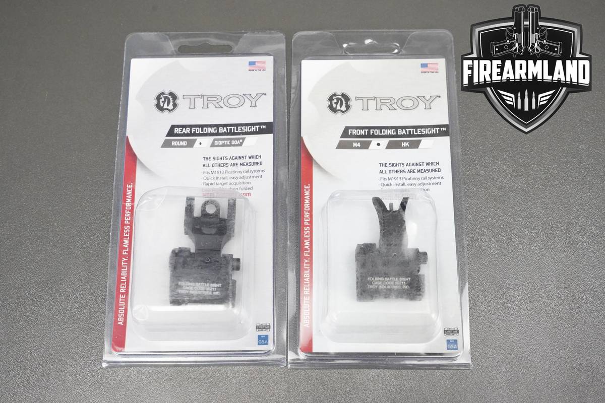 Troy Industries Front & Rear Folding Battlesights Troy Round & Front M4