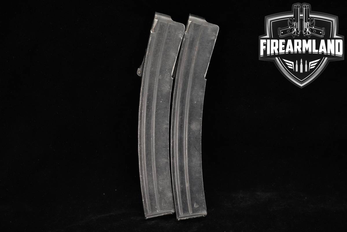 TWO (2) Sterling Armament Company SMG 34-Round Magazines 9mm Luger Mags