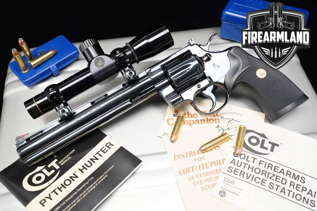 RARE-MINTY-GEM! 1980 Colt Python Hunter 357-Magnum 8" Colt-Python LEUPOLD