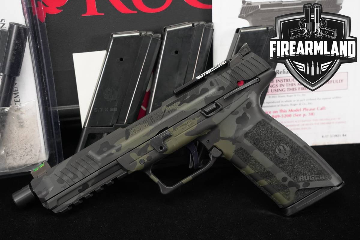 Ruger-57 5.7x28 Camo Optics-Ready Tactical +4MAGS, XTRA BARREL & OG CASE
