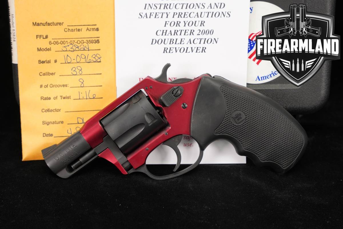 Charter Arms Undercover Lite 38 Special 2" Red Anodized +ORIG CASE